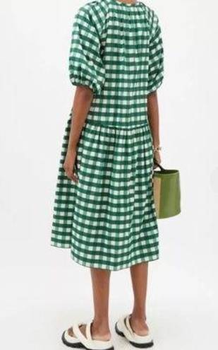 Max Mara Weekend  Green Gingham Check Cotton Midi Dress