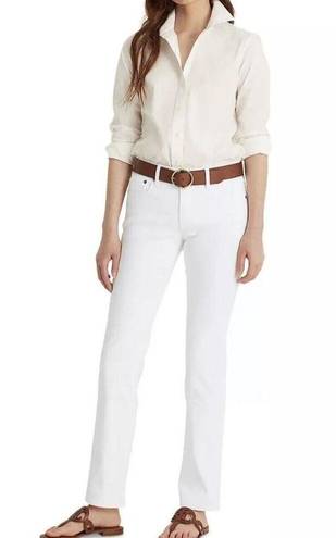 Ralph Lauren Lauren  White Denim Classic Straight Leg Jeans Petite Size 10P