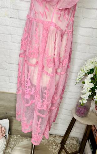 LC Lauren Conrad Lauren Conrad Pink Lace Kimono