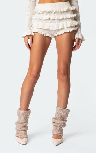 Edikted Lindsay Ruffle Knitted Shorts