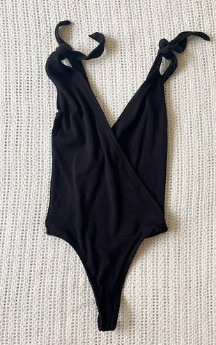 Wilfred Free Wilfred Aritzia Neva Black Bodysuit Size XXS Tie Straps