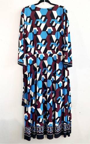 INC  International Concepts Dress Asymmetrical-Hem Geoprint Wrap Dress Sz 3X NWT