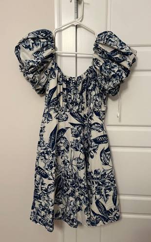 Abercrombie & Fitch ruched puff sleeve mini dress