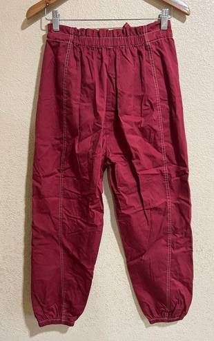 Rebecca Taylor  red jogger paper bag pants SAMPLE S