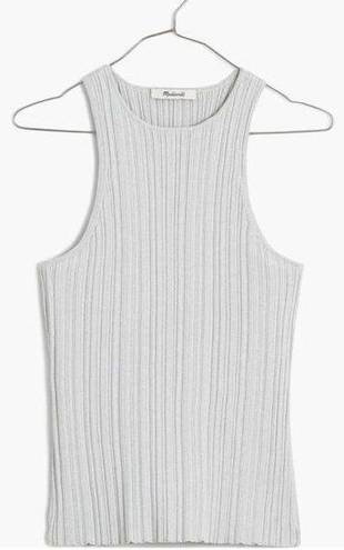 Madewell NWT  The Signature Shimmer Knit Cutaway Sweater Tank Gray Size Small