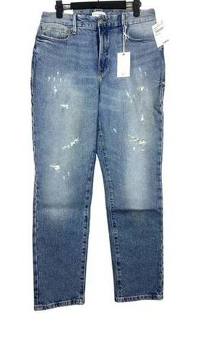 Good American NWT  Classic Bootcut Distressed Sexy Jean High Rise 4 27 Blue #1702