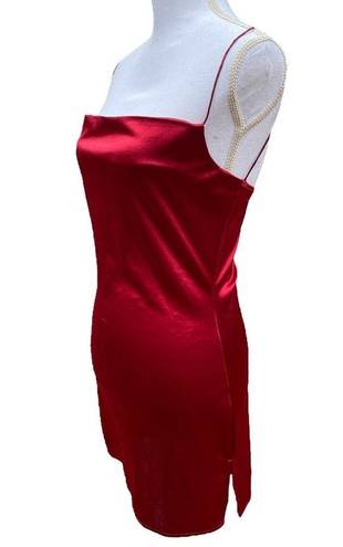 Zaful  Slip Dress Slip Cowl Neck Red Women's Size Medium