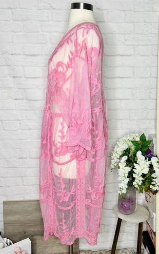 LC Lauren Conrad Lauren Conrad Pink Lace Kimono