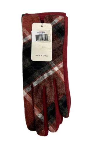 Women’s C&D Red & Black Plaid Driving Gloves