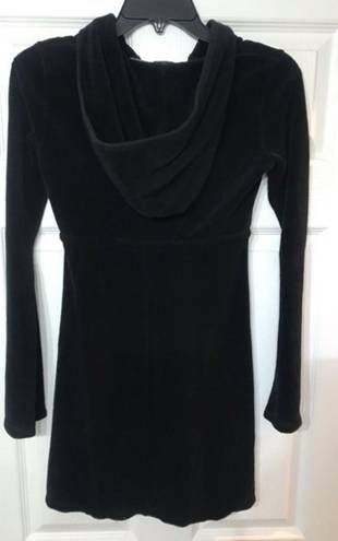 Juicy Couture Y2K  tie waist hooded L/S terry dress BLK