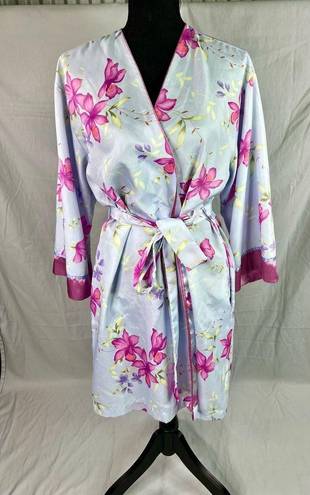 Oscar de la Renta Pink Label satin floral robe size small medium