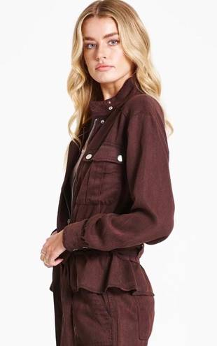 Dear John New!  AUSTIN DROP SHOULDER Denim Belted Jacket in Dark Oak Size Small