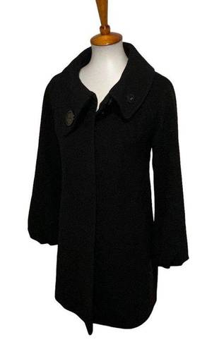 Tahari  Pea Coat Wool Cashmere Blend Black Size 2