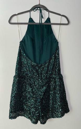 4S13NNA Emerald Green Sequin Romper