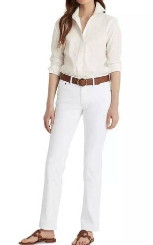 Ralph Lauren Lauren  White Denim Classic Straight Leg Jeans Petite Size 10P