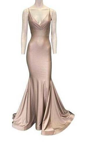 Jessica Angel  347 Open Back V-neck Maxi Gown Blush Size XS NWT