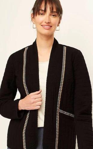 J.Jill NWT  Pure Jill Seersucker Black Jacket Size Small