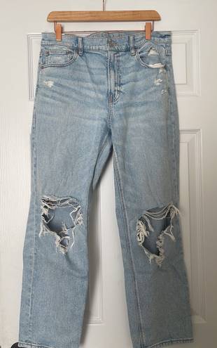 American Eagle super hi rise ankle straight jean