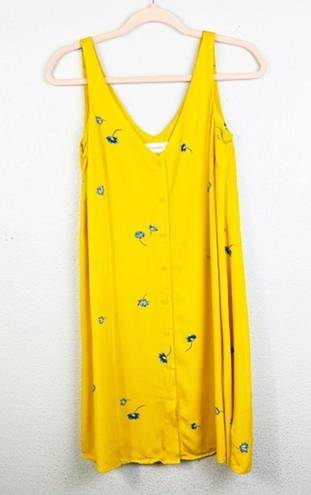 Popsugar  Yellow Floral‎ Button Front Dress Size Medium