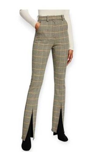 ALC Frank ALC edwin glen checkered high rise slit hem dressy pants Brown