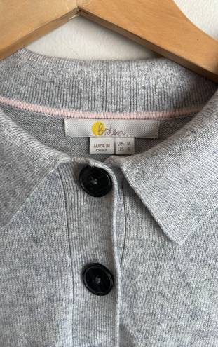 Boden USA BODEN Winchilsea Collared Jumper Sweater Grey Melange