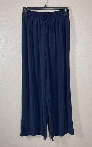 Krass&co  Medium Stretch Crepe Wide Leg Pants Navy New $650