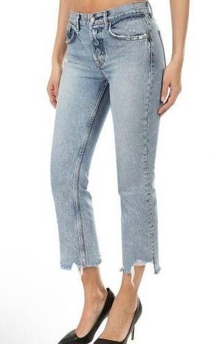 GRLFRND  Tatum Jeans High Rise Cropped Distressed in Overdrive Size 28