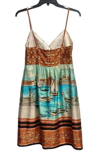 Boston Proper MUSE Sailboat Print Conversation Surplice Bra Dress  Sz 4 Sundress