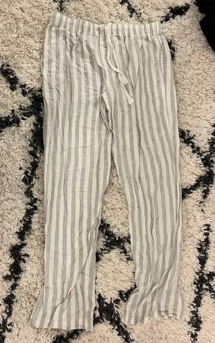Striped Pj Pants And Matching Gray Shirt Size XS