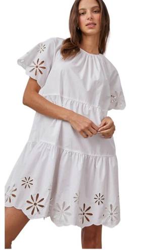 Rails  Arielle Dress White Eyelet Organic Cotton Blend Size Small NWT