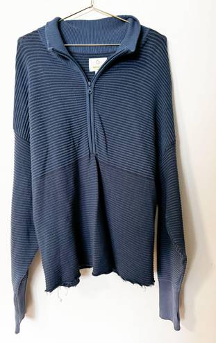 Aerie blue quarter zip sweater