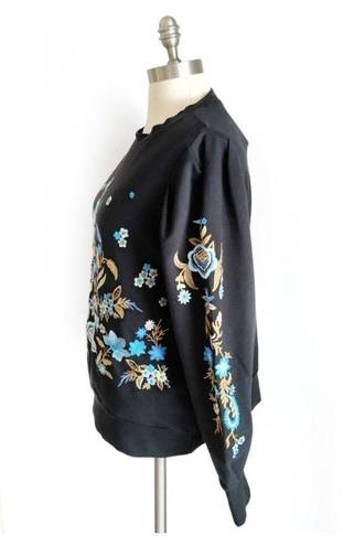 Drew  EMBROIDERED BLACK SWEATSHIRT NEW WITH TAGS SIZE S