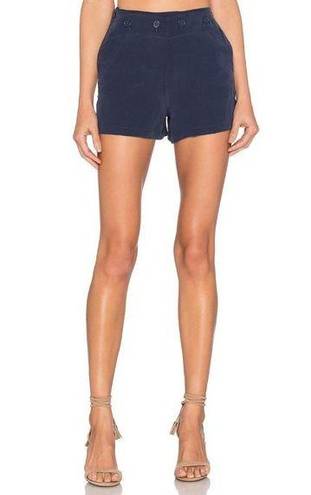 Joie  Eshana Navy Blue High Rise Button Silk Soft Shorts 0