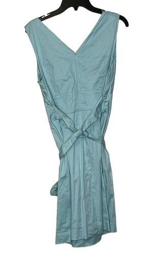 Talbots  Petites V-Neck Surplice Mini Dress Sash Belted Pleated Stretch 14P Women