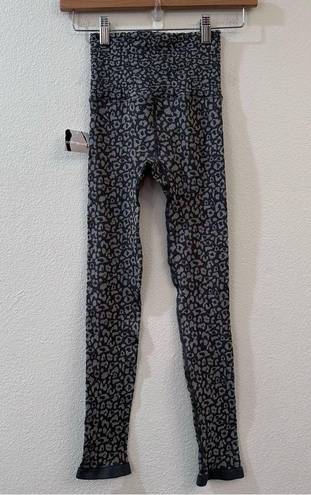Free People Movement  Good Karma Leopard Print Leggings in Carbon NWT Size XS