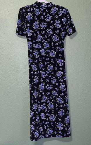 Kathie Lee Collection Vintage floral dress with belt  80’s retro dress