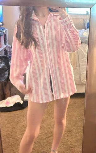 Old Navy Pink Striped Button Down