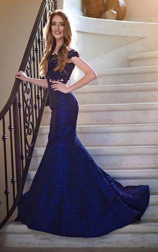 Ellie Wilde Navy Two Piece Prom Dress