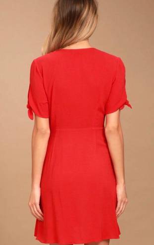 Philosophy Lulu’s My  Short Sleeve Red Wrap Dress XS