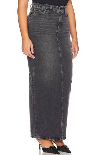 Good American NWT  Maxi Denim Skirt in Black Sz 8