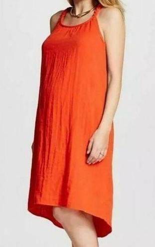 Liz Lange Maternity NWT  Hot Orange Braided Dress S