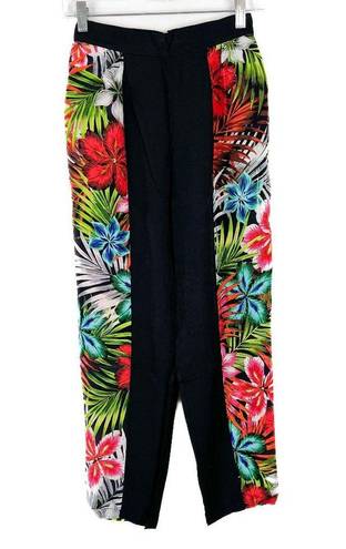 Line and Dot NWT  Rainbow Tropical Silk Pants Cropped Size Small S NEW