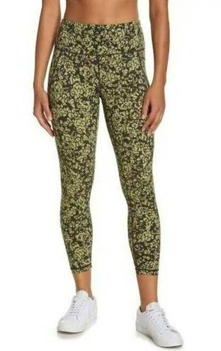 Sweaty Betty Power High-Waist 7/8 Workout Leggings Green Floral Extra Small XS