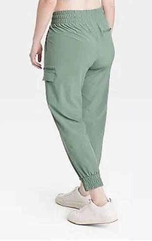 All In Motion  Flex Woven Mid-Rise Cargo Joggers - Green Women's XXL