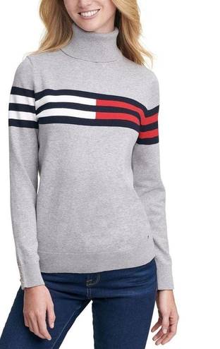 Tommy Hilfiger - Stella Womens Ribbed Trim Light Weight Turtleneck Sweat…