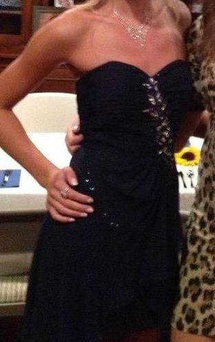 B Darlin Navy Blue High Low Formal / Homecoming / Prom Dress