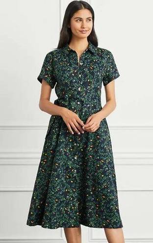 Hill House NWT  The Laura Shirt Dress in Midnight Garden Linen Floral Size Small