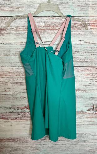 Marika tek tank top Size medium  Turquoise green  Pink straps