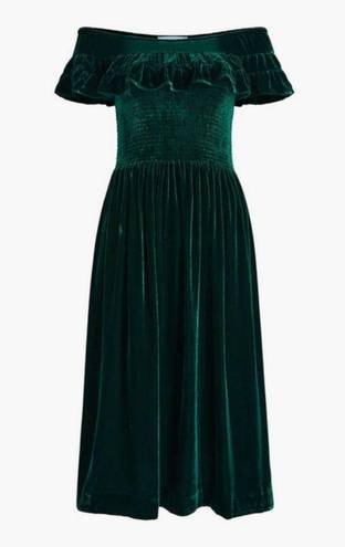 Hill House 💕💕 The Akilah Nap Dress ~ Emerald Green Velvet Small S NWT