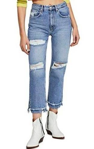 We The Free  x Free People Lita Distressed Straight Leg Jeans